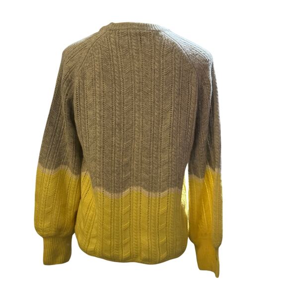 Design History 100% Cashmere Dip Dye Ombre Sweater, Gray To Yellow, Size Medium - Picture 4 of 6